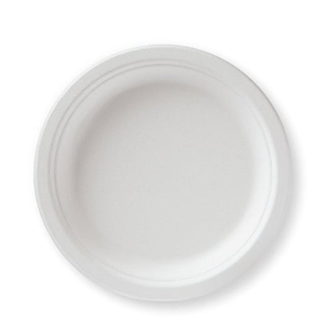 Susty Party 7-Inch Compostable Plates - White - 50 plates