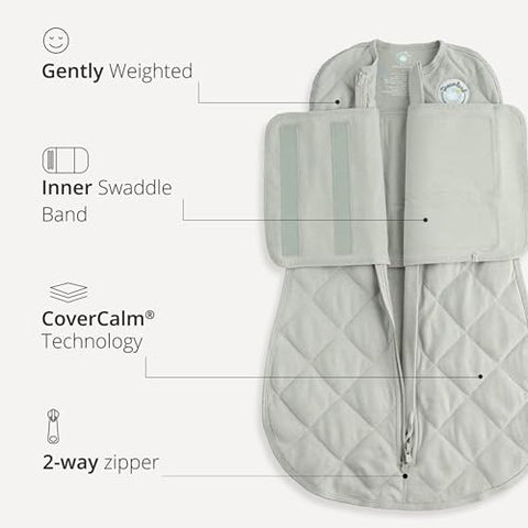 DREAMLAND BABY Weighted Sleep Swaddle Sack, 0-6 Months, Grey