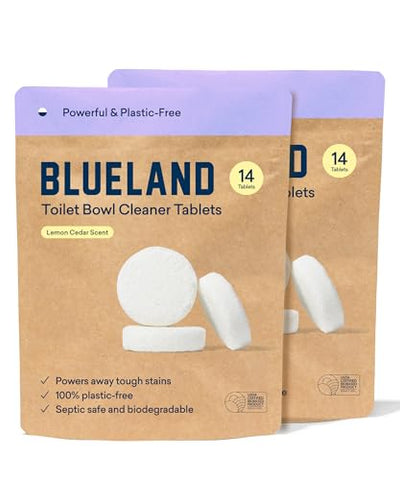 BLUELAND Toilet Bowl Cleaner Refills 2 Pack, Lemon Cedar, 28 tablets