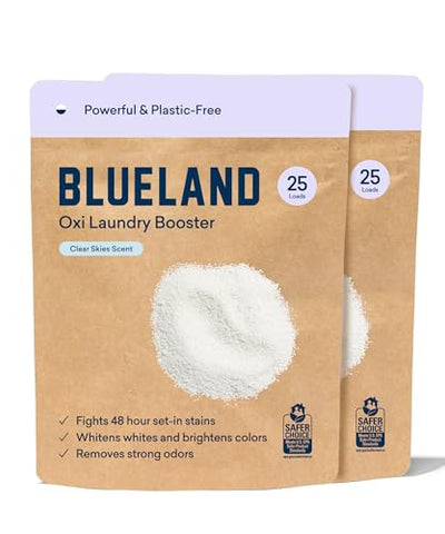 BLUELAND Oxi Laundry Booster Powder Refill 2 Pack, Clear Skies Scented, 35.2oz