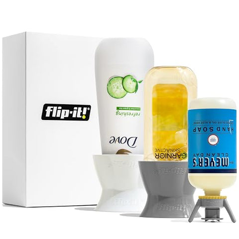 Flip-it! Super Set Universal Bottle Emptying Kit - Fits Most Bottles - Adapters Included