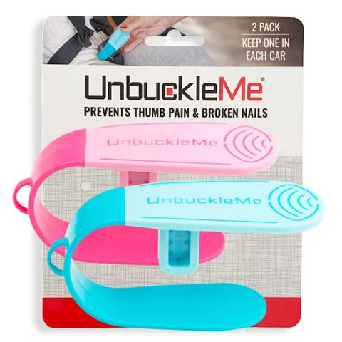 UnbuckleMe Car Seat Buckle Release Tool - 2 Pack, Blue & Pink