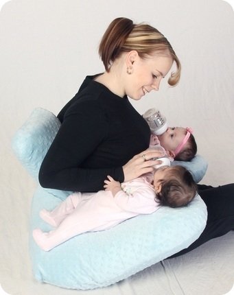 Twin Z Pillow with Cream Cover - 6-in-1 Twin Pillow, Breastfeeding