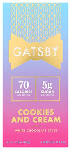 Gatsby Cookies & Cream White Chocolate Style Bar (Pack of 12)