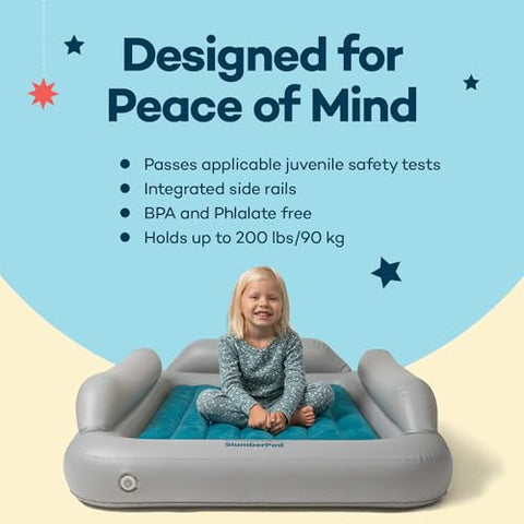 SlumberPod SlumberTot Inflatable Toddler Travel Bed - Portable Kids Air Mattress