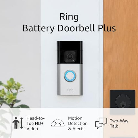 Ring Battery Doorbell Plus - HD+ Video, Two-Way Talk (2023 release)