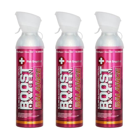 Boost Oxygen 10 Liter Inhaler Canister, Pink Grapefruit, 3 Pack