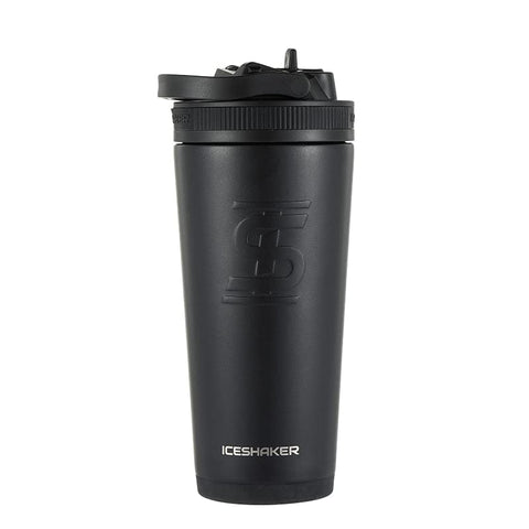 Ice Shaker 26 Oz Sport Bottle - Stainless Steel, Black
