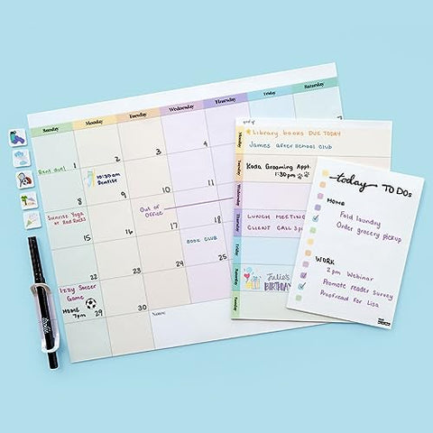 M.C. Squares Dry Erase 3-Piece Bundle - Calendar, Weekly Planner & To-Do List