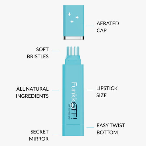 TeethRefreshers Reusable Travel Toothbrush + Toothpaste, Peppermint