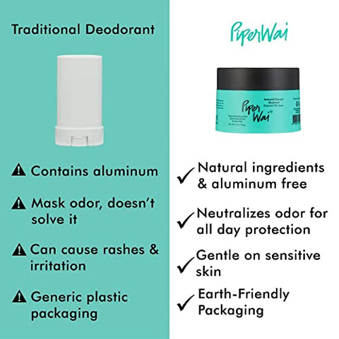 PiperWai Natural Deodorant w/Activated Charcoal