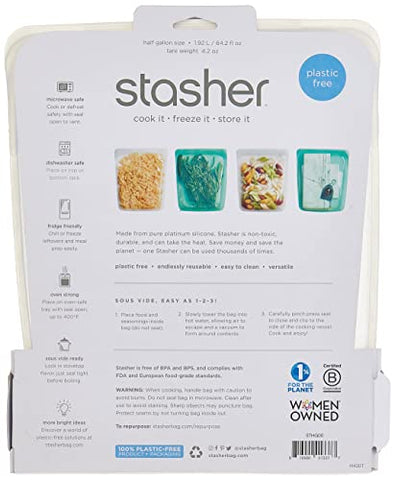 Stasher Platinum Silicone Food Storage Bag - 1/2 Gallon - 64 Oz