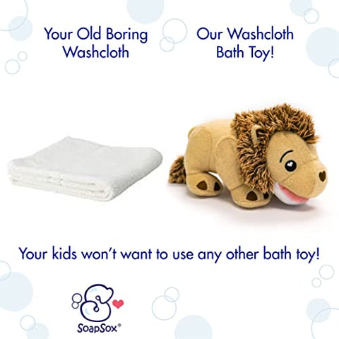 SoapSox Kids Bath Sponge Kingston The Lion, Machine Washable