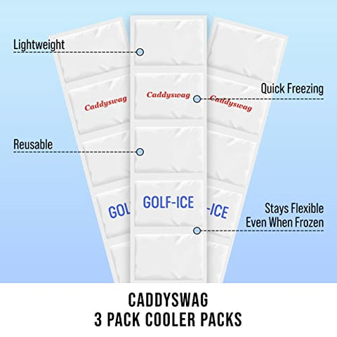 Caddy Swag Ice Packs for Golf Bags - Reusable Gel Packs (Pack of 3)