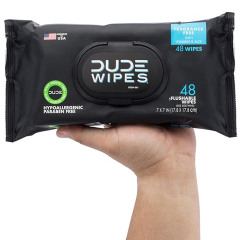 DUDE Wipes - Flushable Wipes (1 Pack, 48 Wipes)