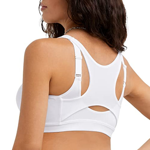 Champion Motion Control Zip Sports Bra, White, 40DD US