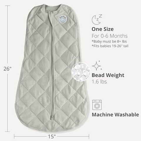 DREAMLAND BABY Weighted Sleep Swaddle Sack, 0-6 Months, Grey