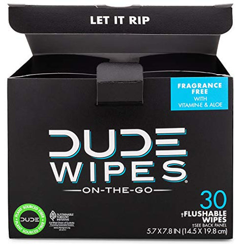 DUDE Wipes - On-The-Go Flushable Wipes - 2 Pack