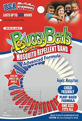 BuggyBeds Mosquito Repellent Bands, Pack of 12, USA Pride Colors
