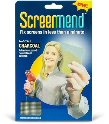 ScreenMend Window Screen Repair Kit, 5" x 7", Charcoal