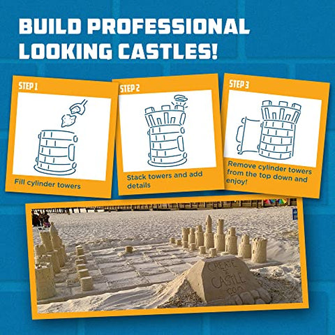 Create A Castle Sandcastle Kit - Beach Toy Set (Pro Blue)