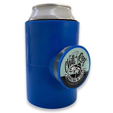 Chill-N-Reel Can Cooler, Blue Classic