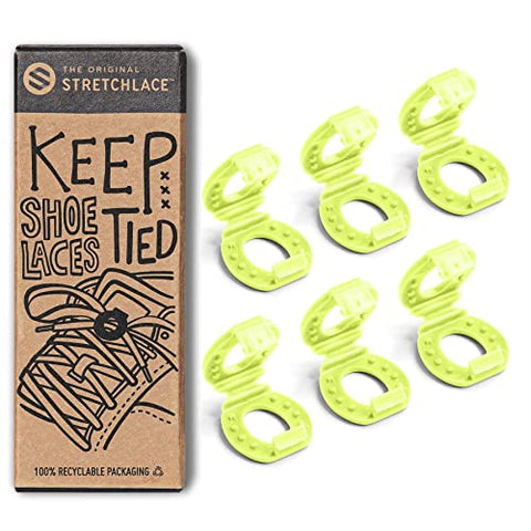 StretchLace Shoelace Knot Clips, Neon Green