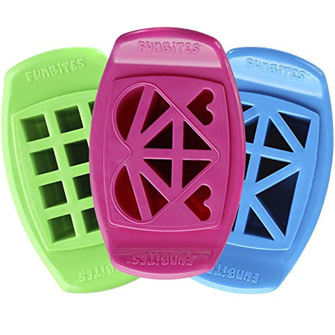 FunBites Set of 3 Food Cutters - Squares, Hearts, Triangles