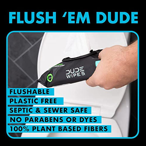DUDE Wipes - Flushable Wipes - 6 Pack
