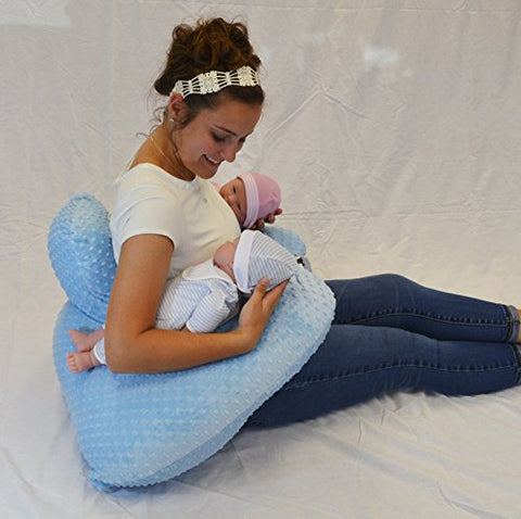 Twin Z Pillow Blue - Twin Pillow for Nursing, Tummy Time