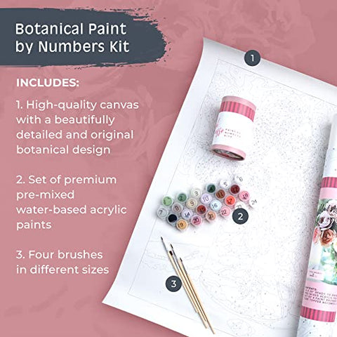 Pink Picasso Botanical Floral Paint by Number (Mail Me Roses)