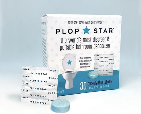 Plop Star - Discreet Bathroom Deodorizer - Toilet Tablets, 30 Pack