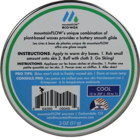 mountainFLOW Plant-Based Ski/Snowboard Hot Rub-On Wax, COOL