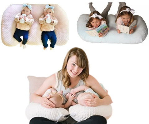 Twin Z Pillow Navy - 6-in-1 Twin Nursing Pillow, Breastfeeding