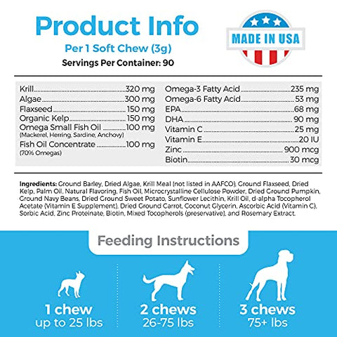 Shed Defender Omega Skin & Coat Soft Chew Supplements for Dogs