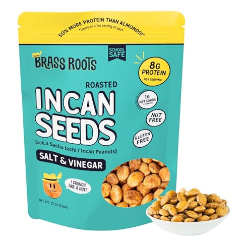 Brass Roots Organic Roasted Sacha Inchi Seeds, Salt & Vinegar (12 oz)
