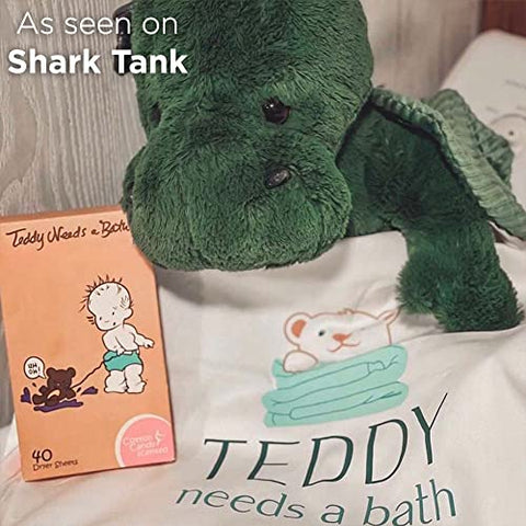 Teddy Needs a Bath! Small Laundry Bag - Plush Toy Bag