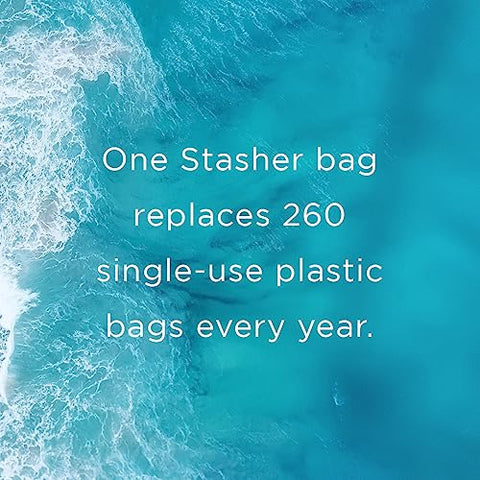 Stasher Platinum Silicone Reusable Storage Bag, Clear (Stand-Up Mid), 56 Oz