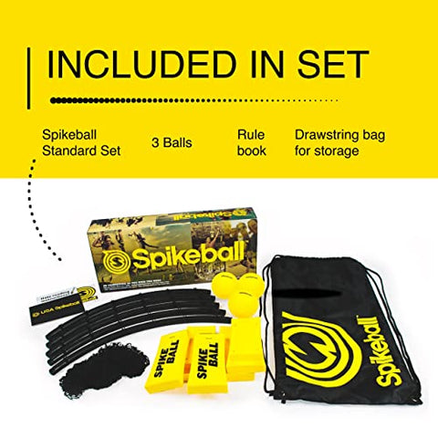 Spikeball Standard 3 Ball Kit - Spikeball Game Set - Sports & Outdoor Family Games - Includes 3 Regular Balls, 1 Ball Net, Drawstring Bag & Rulebook - for Lawn Games