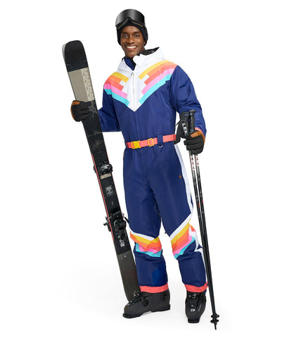 Tipsy Elves Men's Blue Santa Fe Shredder Ski Suit, X-Large