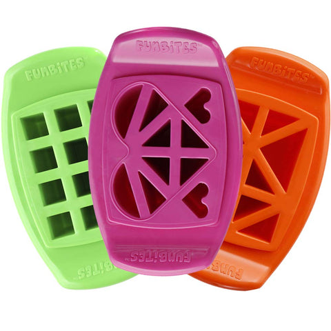 FunBites Set of 3 Food Cutters, Green, Pink, Orange