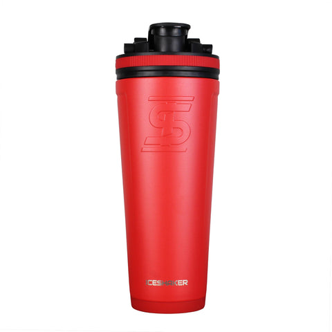 Ice Shaker 36 Oz Shaker Bottle, Stainless Steel Water Bottle, Red