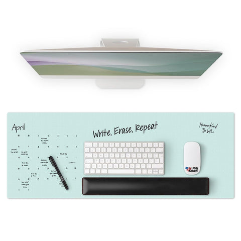 M.C. Squares 3-in-1 Dry Erase Desk Mat - Mouse Pad, Notepad, Writing Board