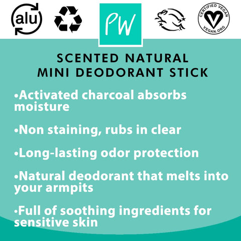 PiperWai Natural Mini Deodorant w/Activated Charcoal