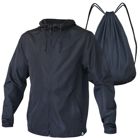 Quikflip 2-in-1 Reversible Backpack Jacket - Unisex Dryflip Windbreaker - Black