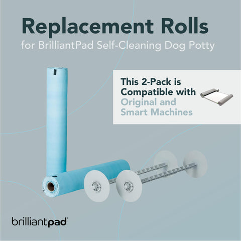 BrilliantPad Replacement Rolls for Self-Cleaning Dog Potty, 2-Pack