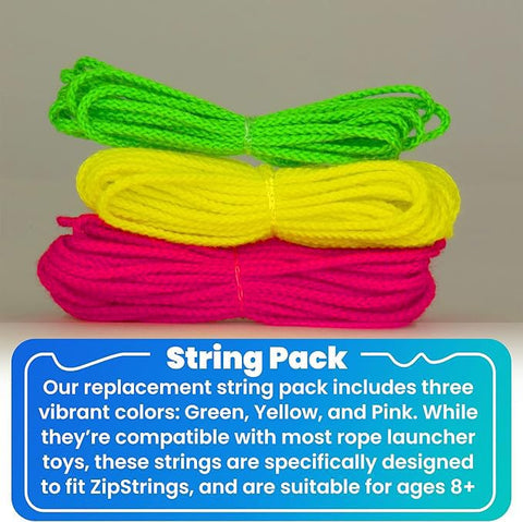 ZipString Replacement Strings - Toy Ropes (Green, Yellow, Pink)