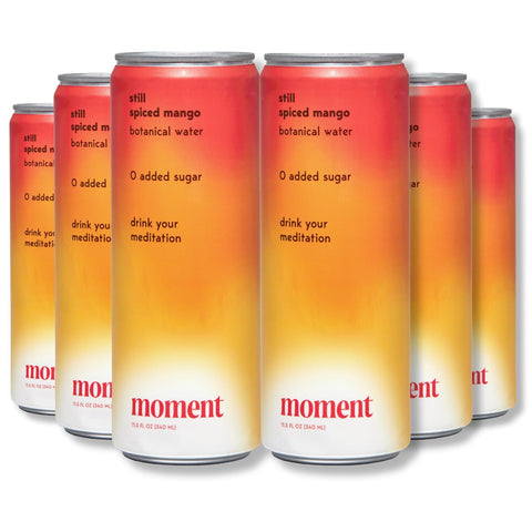 Moment Botanical Water STILL Spiced Mango L-Theanine (12 Cans)
