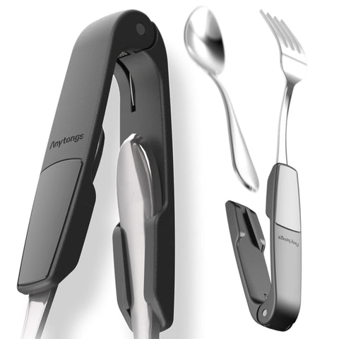 Anytongs - Eating utensils into tongs (1-Pack, Black)