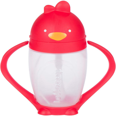 Lollaland Weighted Straw Sippy Cup: Lollacup - MADE IN THE USA - Bold Red